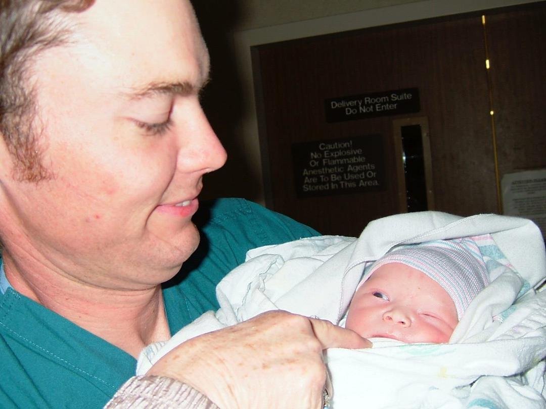 Dane Alan's birth - with his Daddy, Wade! So proud...