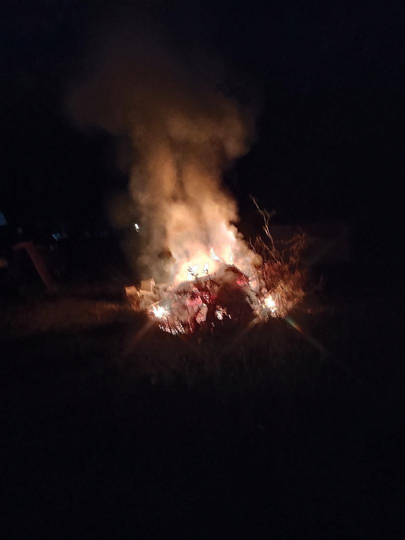 Just sitting here all alone by the fire nothing but the crickets in the woods and a nice bonfire
