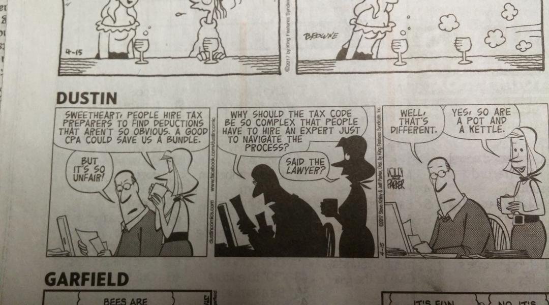 Very fitting for our CPA & Lawyer friends. Chip - be sure to share with dad