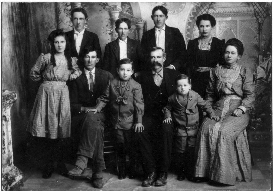 My grandfather Bismark Ulysses Turner first man on the front row left