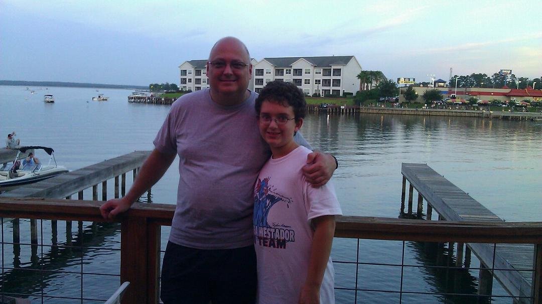 Gary and Connor at Lake Conroe after Jet Sking - FUN!!!