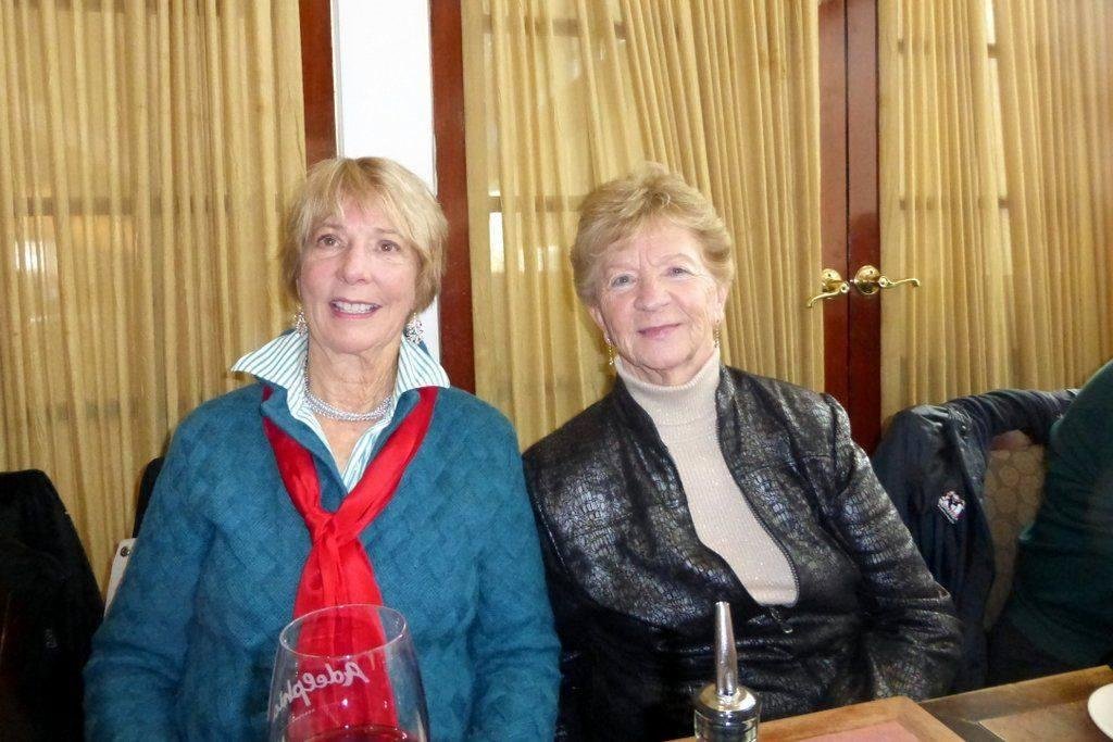 BARB AND I HAVING LUNCH WITH THE GIRLS OF TRITON '60.
