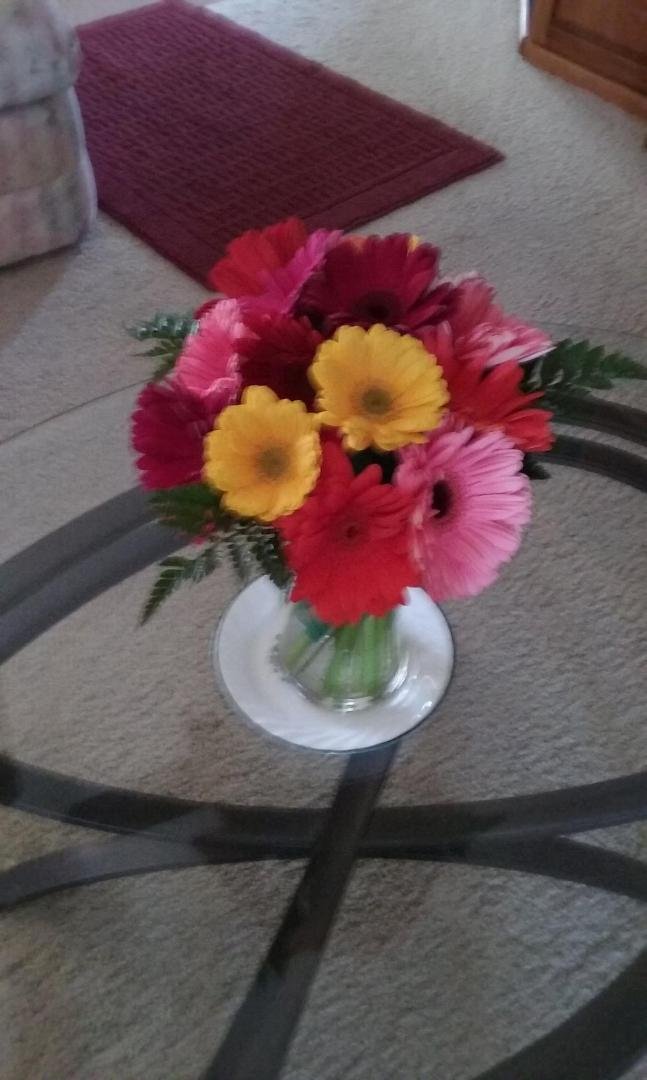 I have the best niece and nephew...Received these beautiful flowers just now. Thank you so very much John and Kris. This was very thoughtful of you.
