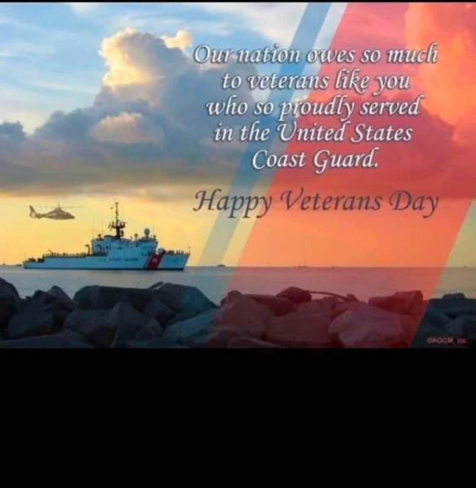 Happy Veterans Day to Paul Downey and everyone that served.  Thank you for your service.  OOPS, just noticed it says Coast Guard, but this is for all that served,   🥰 🇺🇸🙏