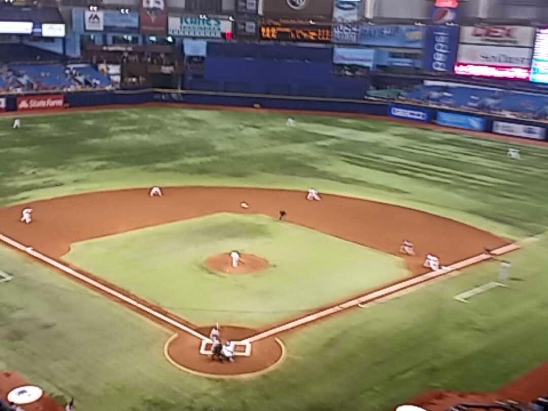 Nationals and Rays here in St Pete.  Perfect weather inside.