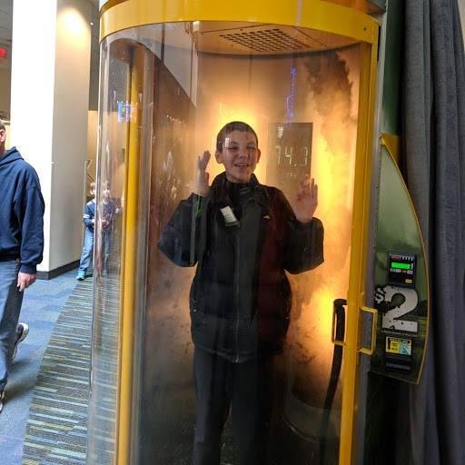 Aiden at COSI on Thursday in Tornado Wind. Was surprised at how much he enjoyed the Wind !! Saw the Dinosaur Exhibit. ansd as Aiden would say and Much More. Great visit with Aiden and friend Dean.