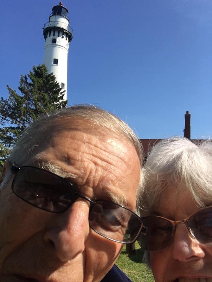 We stopped to take a selfie at the lighthouse and a car full of kids stopped and asked how long we had been married,, then they said we are awesome! Us old people are cute!