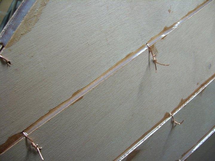 Epoxy joints...notice wire stiches...