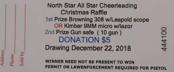 OK, Left Coast dwellers - this is where I live now! This is a Christmas fundraiser for a CHEERLEADING squad!