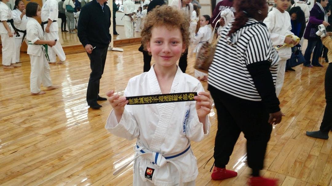 Noam gets his blue belt!