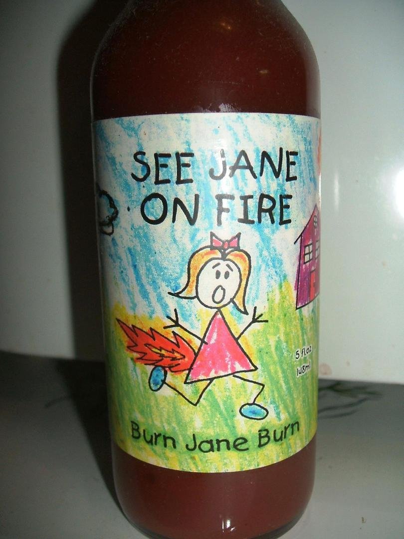 Gotta love the sick, twisted freak minds (yeah, like mine).  This was the second in the series.  See Dick Burn and See Spot In Heat were one and three respectively.  Chile heads unite!