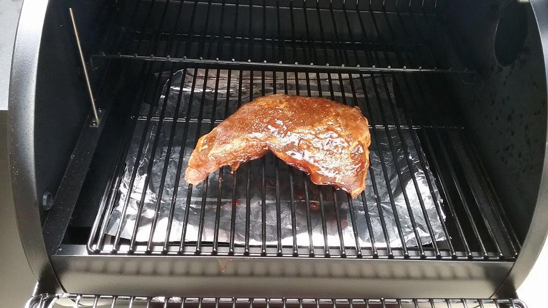 And so as to not be upstaged too much by my son, here is my tri tip on my traeger.
