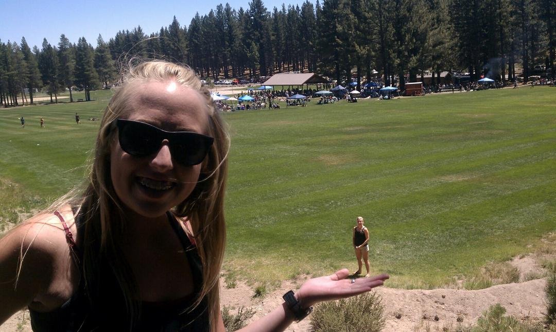 Say hello to my little friend . My daughter Sam and her friend Olivia at the firemans picnic in Mammoth.