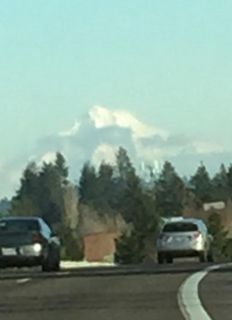 We can see Mt.Hood from almost any where we go. The shadows played against the mountain today.