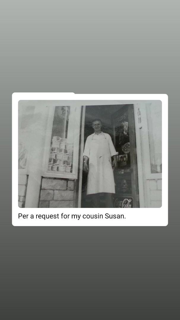 My mom's cousin in Oshawa in front of his store. So many awesome memories growing up with our Canadian cousins who are like sisters to Carol and I.