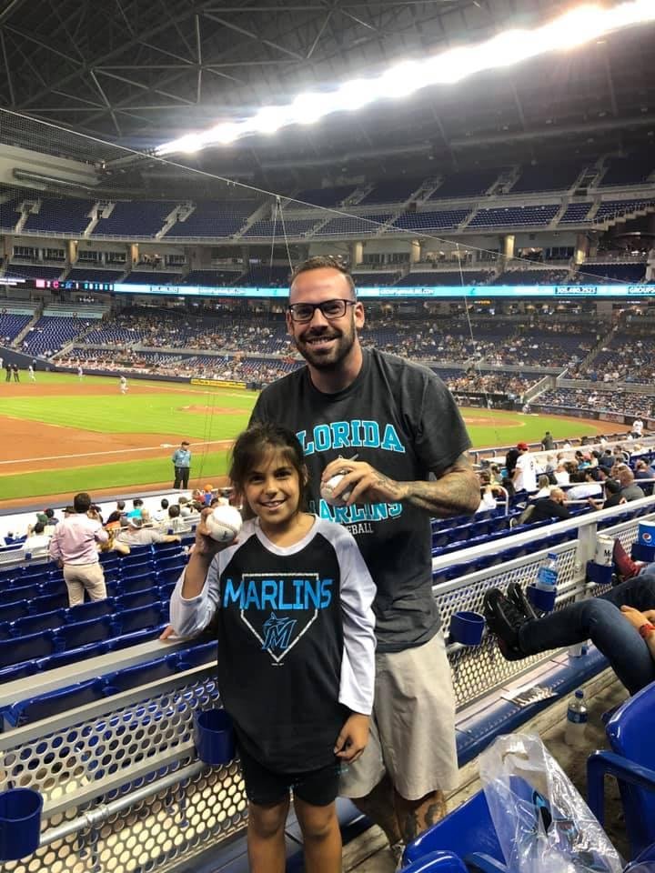 In 1997 I took David to World Series game 2. Florida Marlins vs Cleveland Indians. This week David took Mia to her first Marlins game. They played the Cleveland Indians again. 
Full circle.
