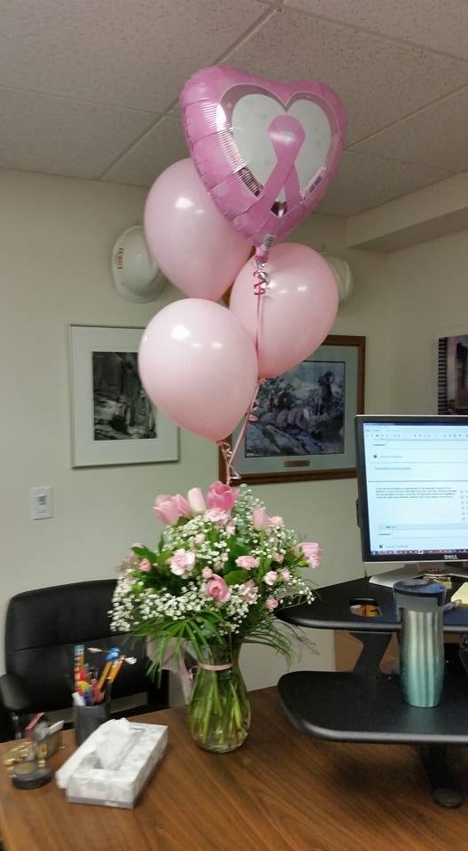 Celebrating 5 years cancer-free. Thank you to my co-workers and company president for making it a special day.