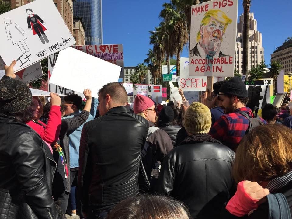The police said there were 500,000 at the march. The crowd was wonderful, considerate and friendly.