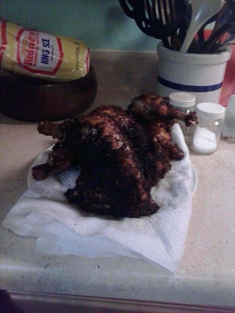 My purty fried chicken w/tater tots & brussel sprouts yummy!!
