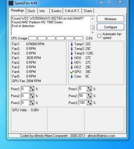 Take a look at fan 1 Tha'ts alot of RPM's. My computer does sound like a mini jet engine.
