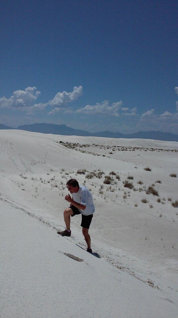 Takin the hill at White Sands, New Mex!
