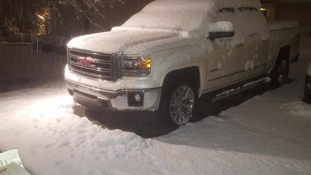 Darn the 4" on the truck is now in front of the truck and another accumulation has started.