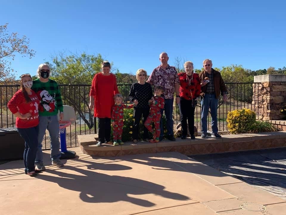We had a nice Christmas-donut, mimosa and Christmas-burrito breakfast with our son Rand and Stacy and William and Christopher at their home, along with our daughter DagnaChelle (Shelly) and her husband Brian on, well, Chris