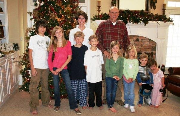 Me, husband Tom and Grandchildren