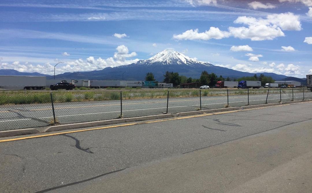 Mt Shasta from Weed Airport Rest Stop on SB side of I-5 on Sunday, June 14, 2020.