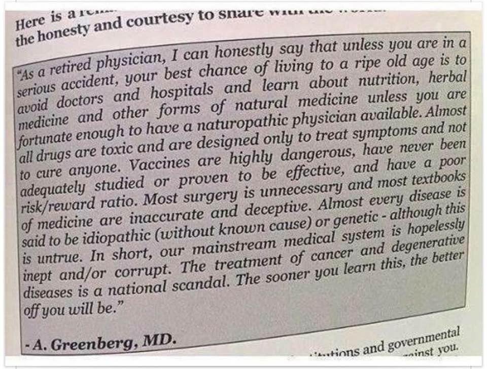 My current beliefs are echoed in this Doctors statement!