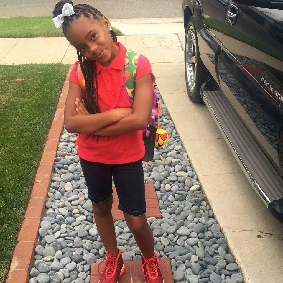 My Beautiful Grandbaby, on her way to school.