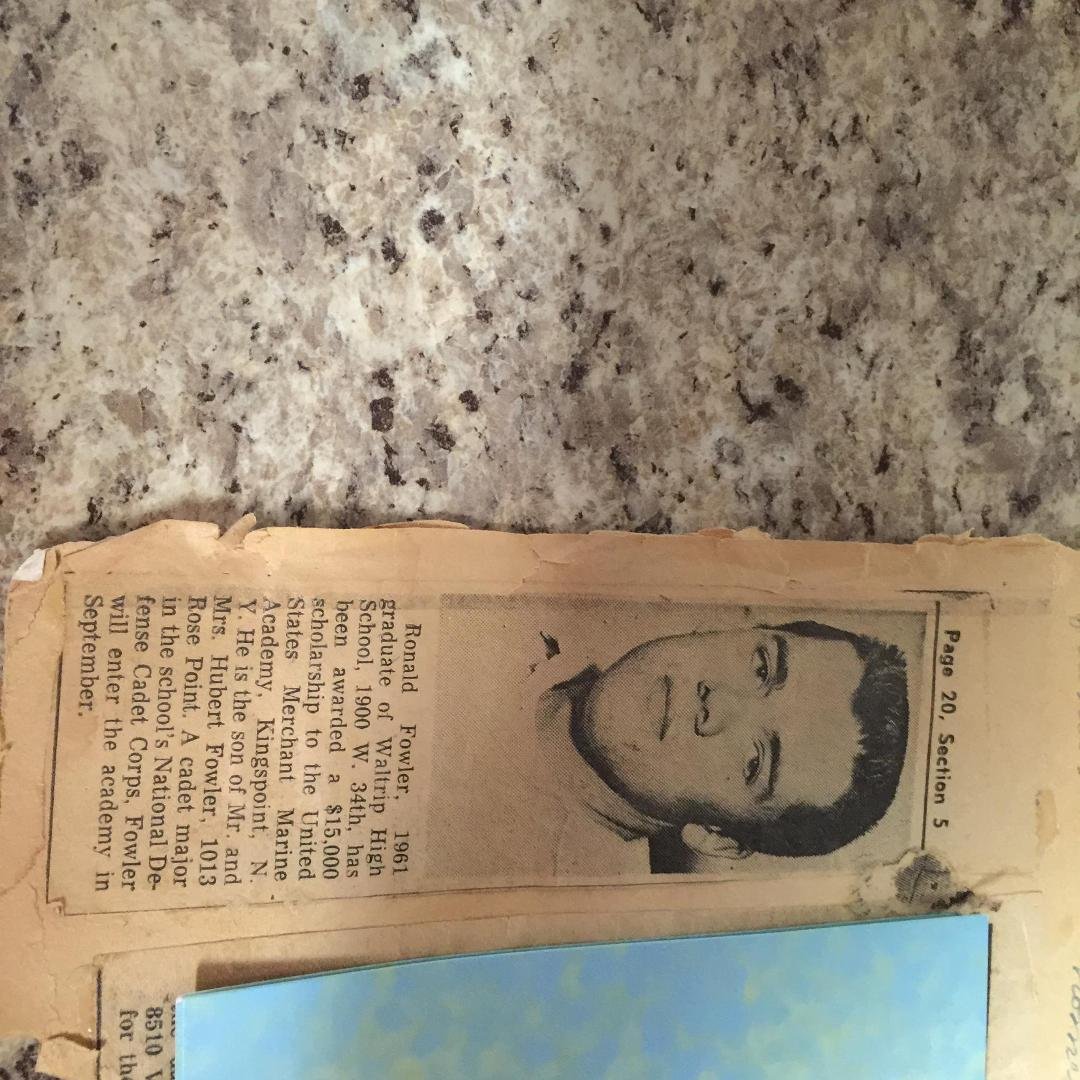 This is a picture of my brother in the Peach when he received his appointment to the US Merchant Marine Academy.