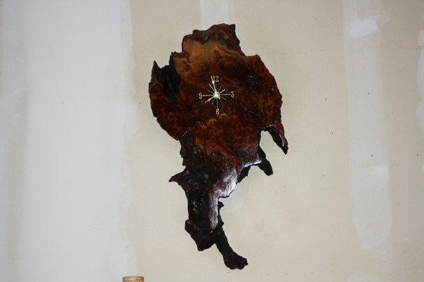 Redwood burl clock
