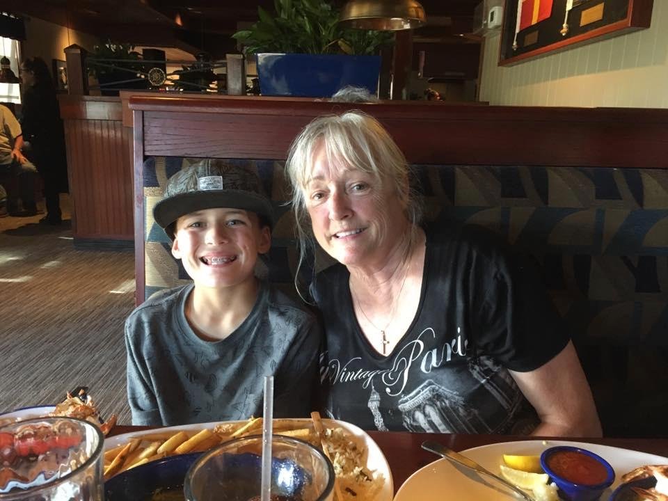 Mikey's birthday dinner with Grammy and Papa at Red Lobster