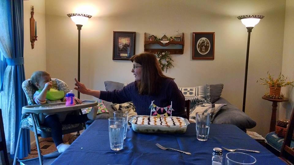 This happy mother is a happy grandmother.