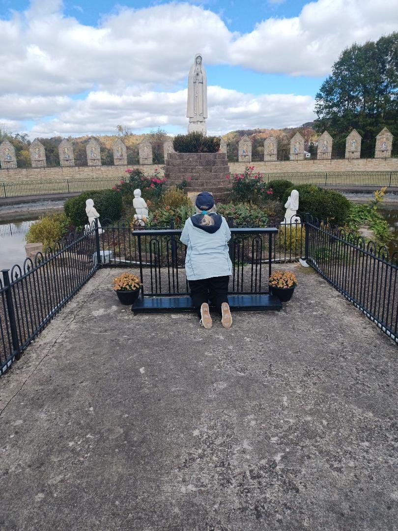 Marinette Shrine  in Haverhill Ohio. Marie found a moment to pray for all who needs God's help