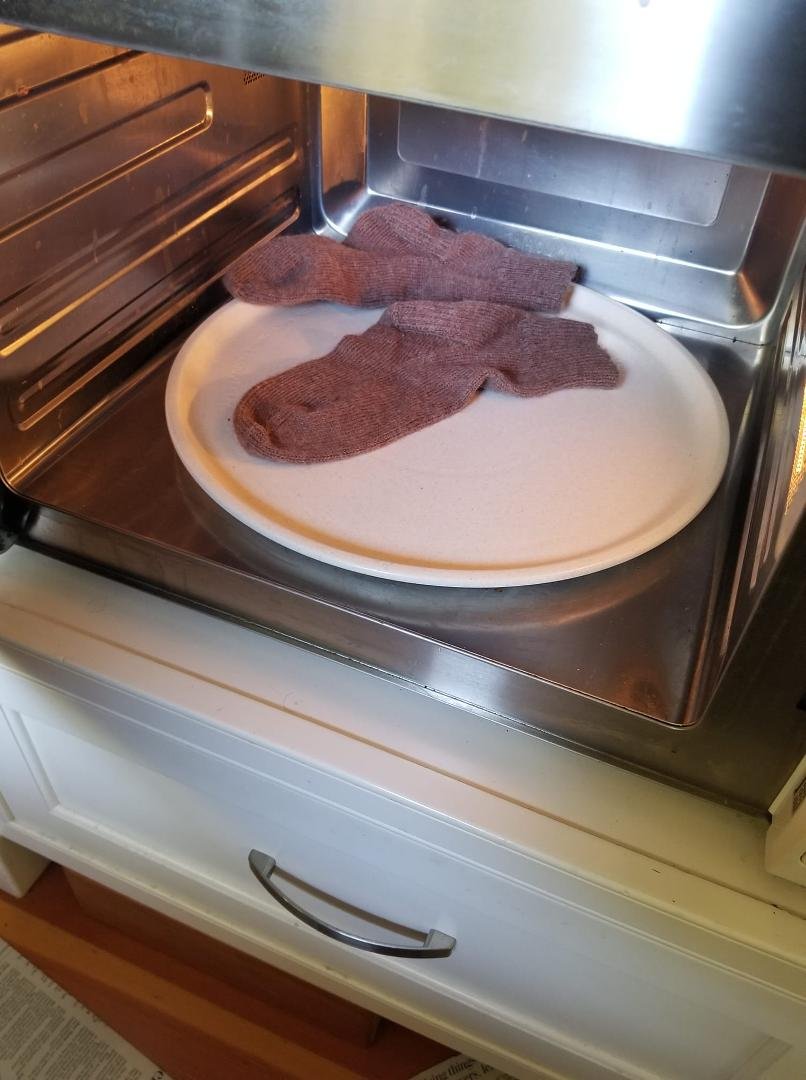 Think I've been locked down too long. Making dinner.  Opened microwave to find missing ??