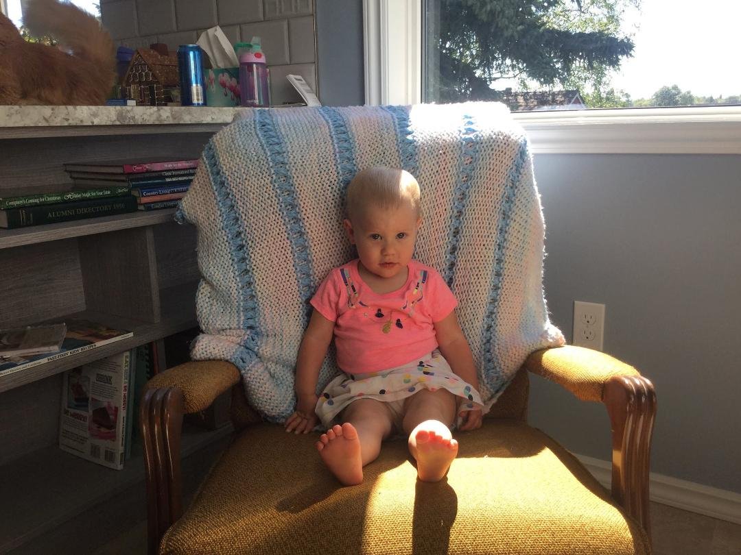 We have a very special visitor today....sitting in her great great grandmother's rocking chair.