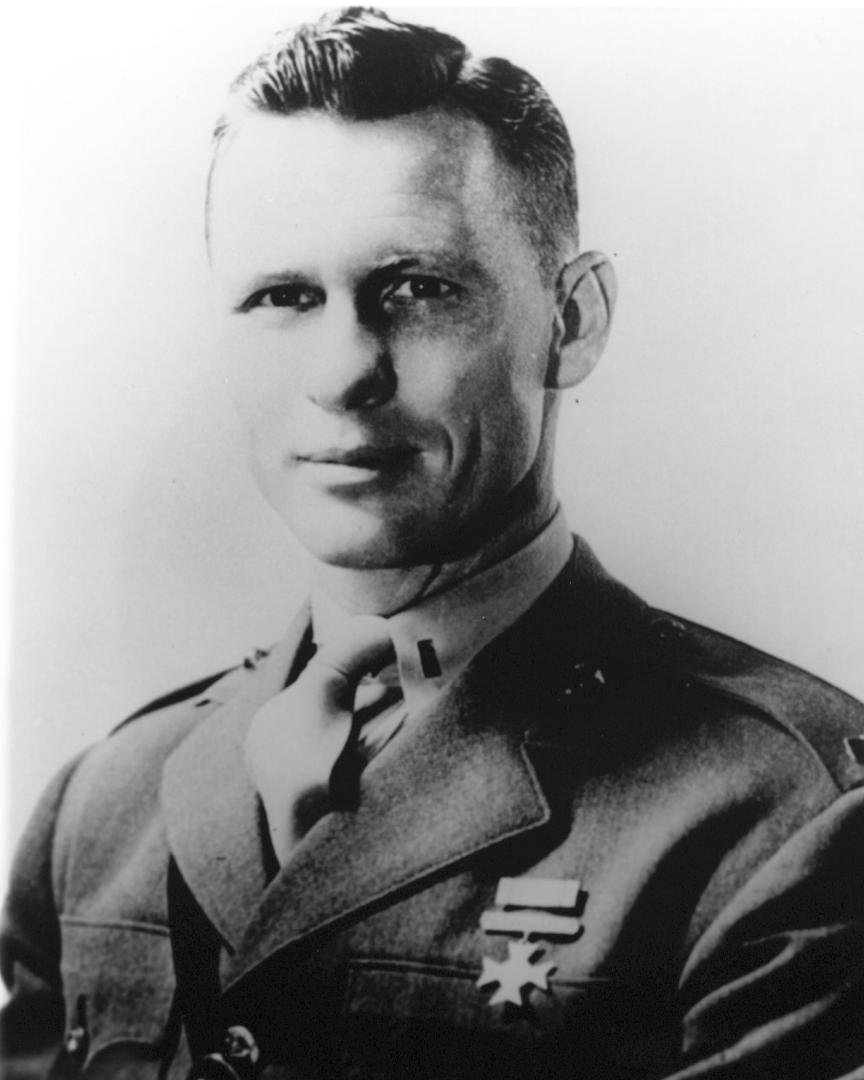FIRST LIEUTENANT
JACK LUMMUS, USMCR (DECEASED)
Medal of Honor Citation
First Lieutenant Jack Lummus, former Baylor University and New York Giants football star, was awarded the Medal of Honor posthumously for heroism on