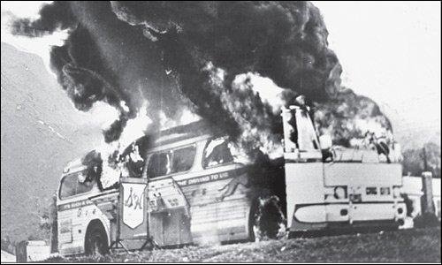 50 years ago,
thought a lot about the Freedom Riders driving through Mississippi and Alabama