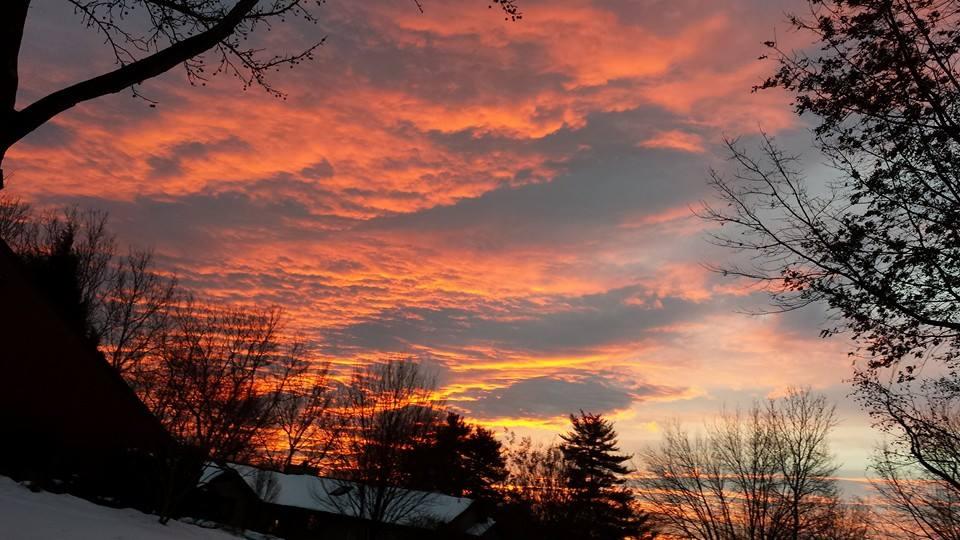 Winter sunset. Pretty but it's still winter