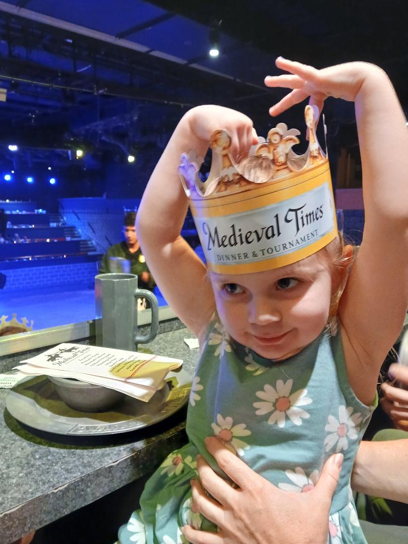 Someone loved the show! Except she kept asking "Where's the pink knight?"
