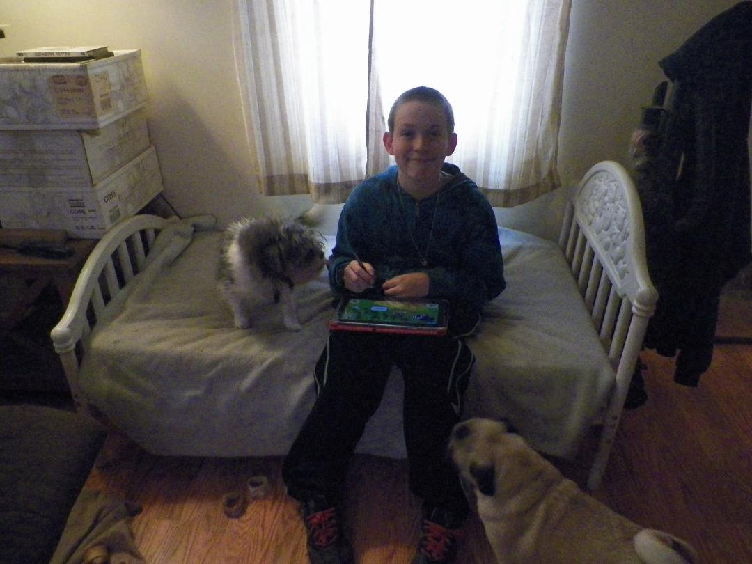 my handsome grandson Christopher came to see me today love having him around