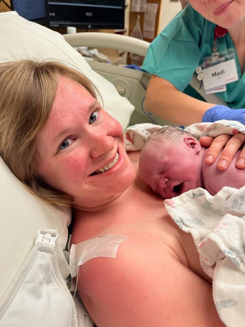 Ryan and Katie, 's baby , Milo , born at 1:02 A M. This mourning!!!