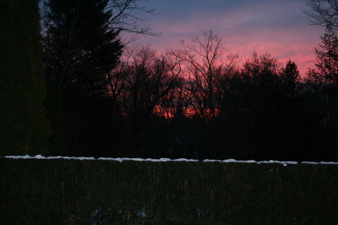 Sunrise this a.m. "Red sky at morn, sailors take warn."