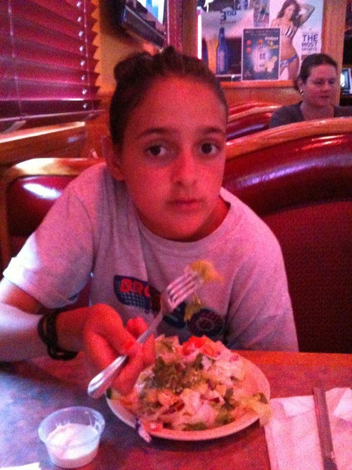 Amaya eating a salad- amazing!!