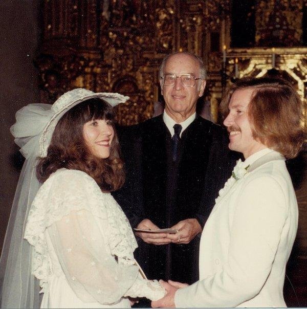 With Reverend Thomas, during the ceremony.