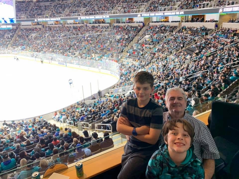 My grandsons first sharks game