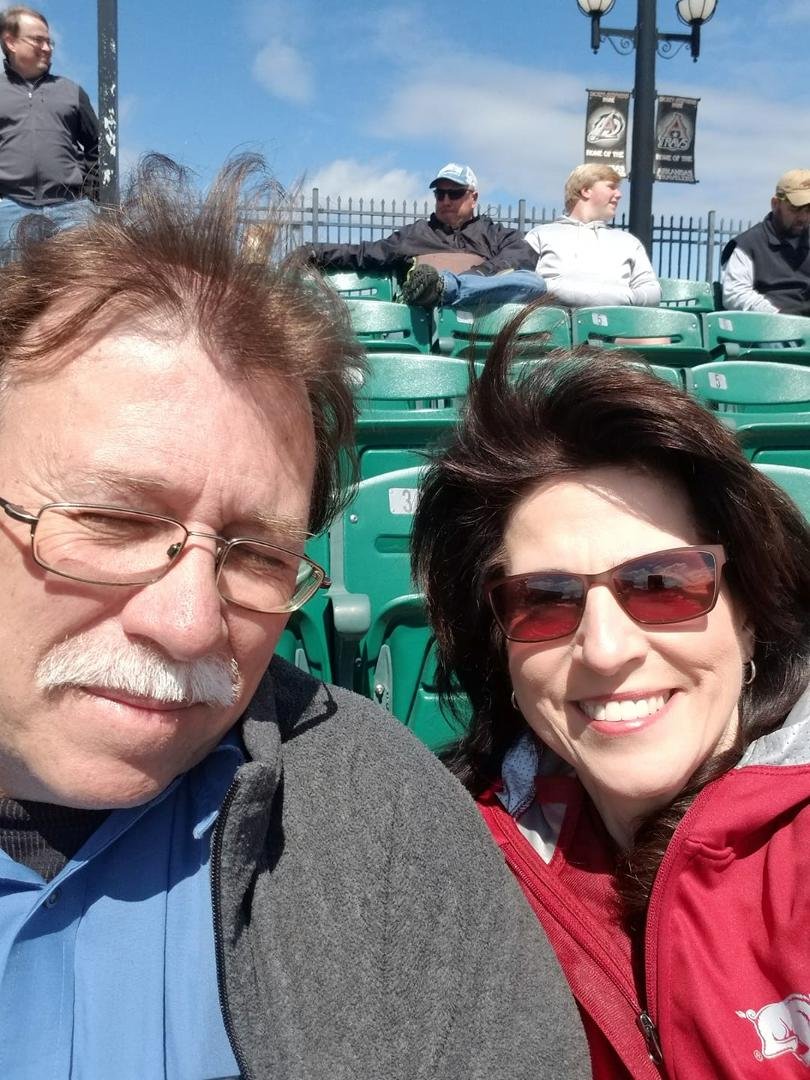 Enjoying an afternoon together watching the Arkansas Travelers!!⚾️💙❤