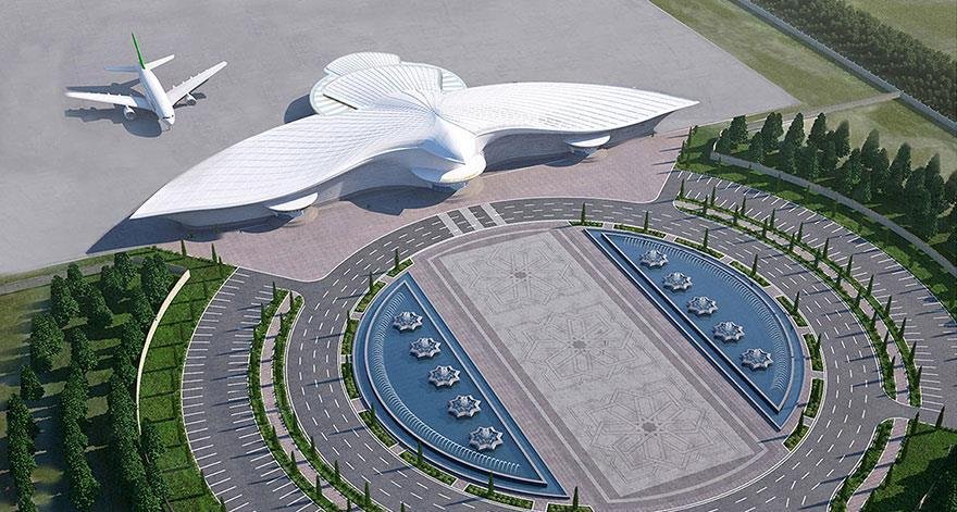 Turkmenistan would be a cool place to go visit. The $3.5 billion airport terminal is designed like a giant bird.